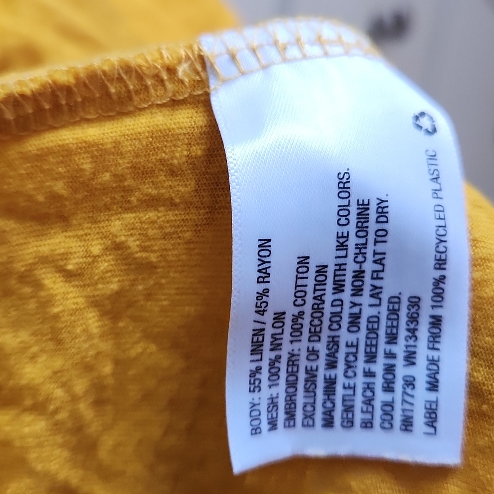Yellow Linen blend top - Picture 5 of 5